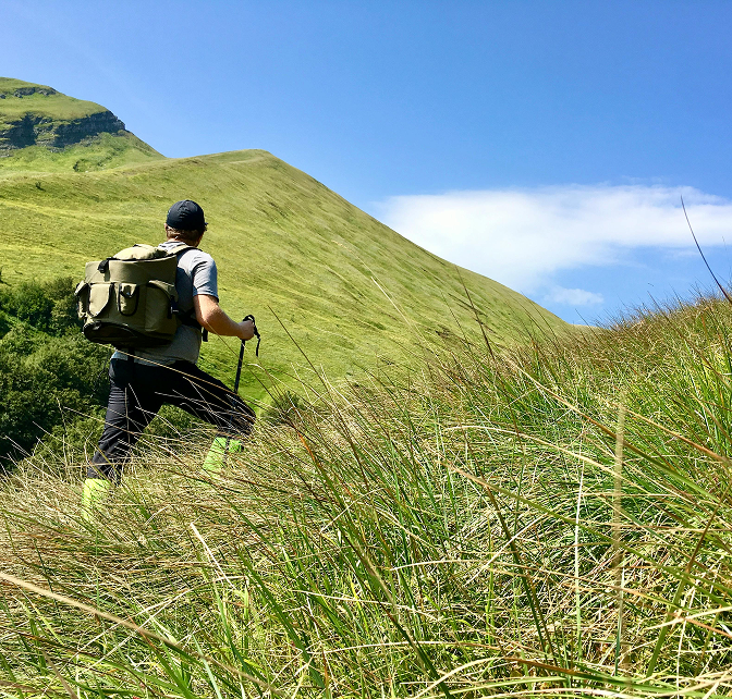 man hiking
